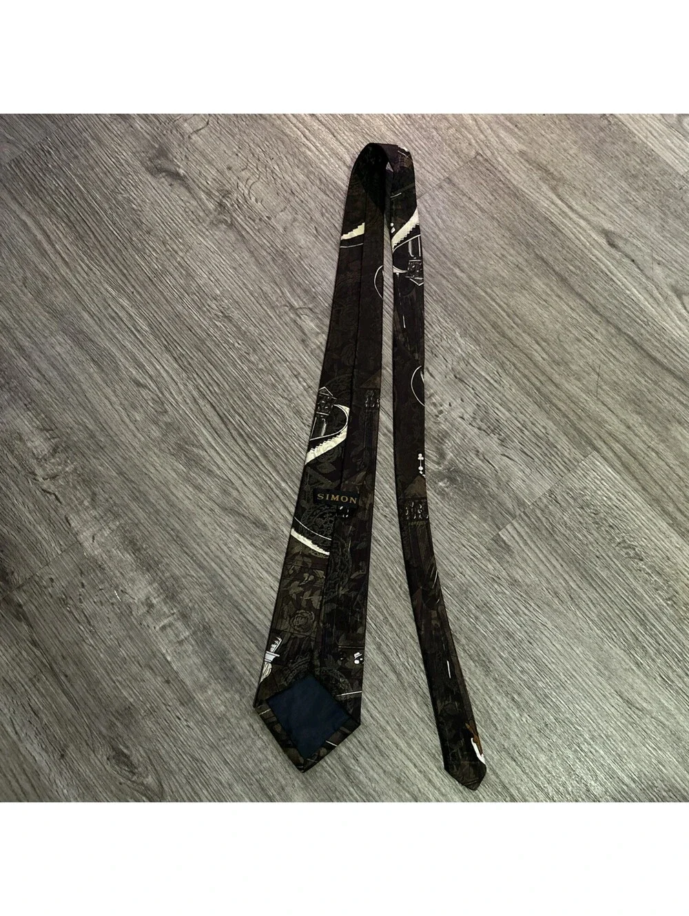 Simon Men’s Neck Tie Brown/Beige Bugs Bunny Warner Bros. Vintage Collectible